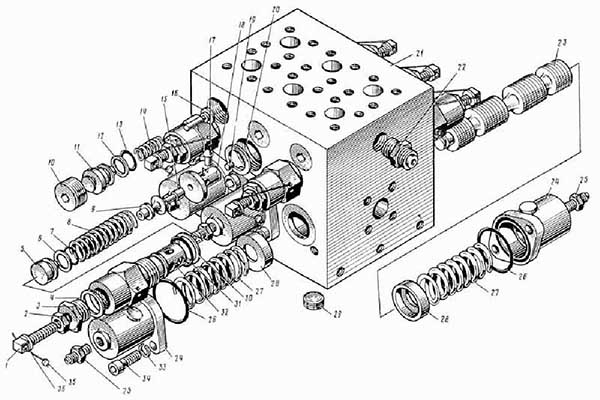 Рис.1. Состав гидроаппарата гидроцилиндров 5122-09-11-000-7