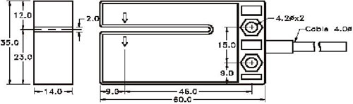 Рис.1. Чертеж датчика Fotek SU-02R NPN