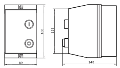 Габаритные размеры электромагнитного пускателя ПМК 12 (LE1-D12)