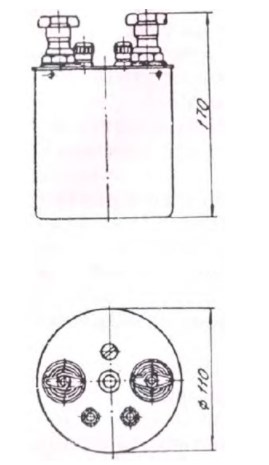 Схема габаритных размеров катушки измерительного сопротивления Р310