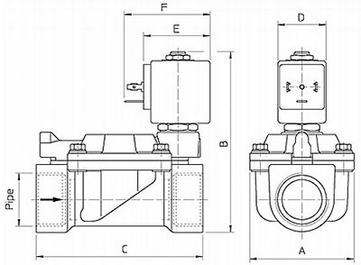 Рис.1. Схема клапана электромагнитного 21W5ZE350